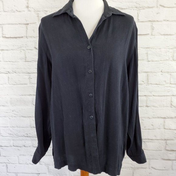 Eileen Fisher Tops - Eileen Fisher Textured Blouse Button Front  Cuffs